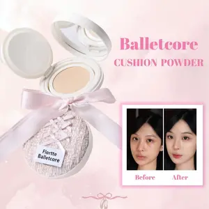 FLORTTE Ballet Veil Purity Soft Matte Cushion Foundation - 00# Mini Cloud Souffle, Concealer, Lightweight Coverage, Multiple Shades, Flawless Finish, Cosmetic Makeup Product,summervibes