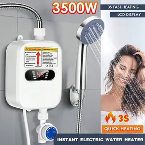 Water Heater Shower Head Set,Oyajia Electric Instant Hot Water Heater Tankless With Shower Head 3500W For Shower With LCD Display ,Hot Water Heater Easy To Install