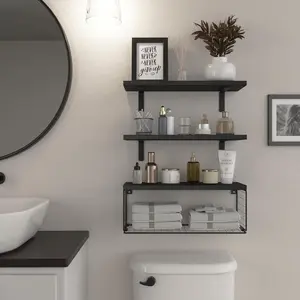 Wooden floating shelves with edging，Floating Shelves， Rustic Solid Live-Edge Elm Wood Wall Shelves, Heavy-Duty Floating Shelves with Invisible Brackets for Bathroom, Living Room, Bedroom, and Kitchen, Natural Finish