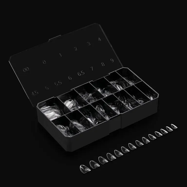 Apres Nail Gel-X Natural Square Box of Tips, 600 Gel-X Tips, 14 Sizes 00-9, Half-Sizes Included, Premium Quality