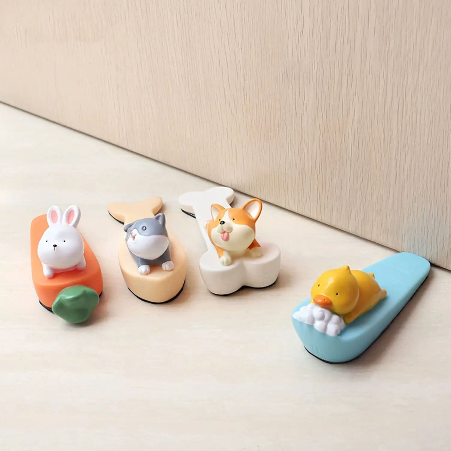 Cartoon Animal Design Door Stopper, Creative Anti-Collision & Wind Resistance Device, Cute Home Decor Accessory for Doors