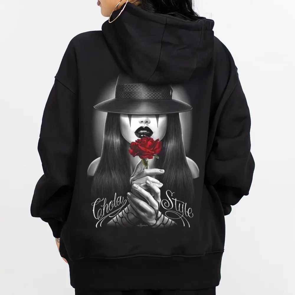 Men's Soft Cotton-Polyester Mexican Chicano Printed Hoodie - Loose Oversized Menswear Tshirt Clothes, Streetwear Graphics, Christmas Outdoor Casual Top
