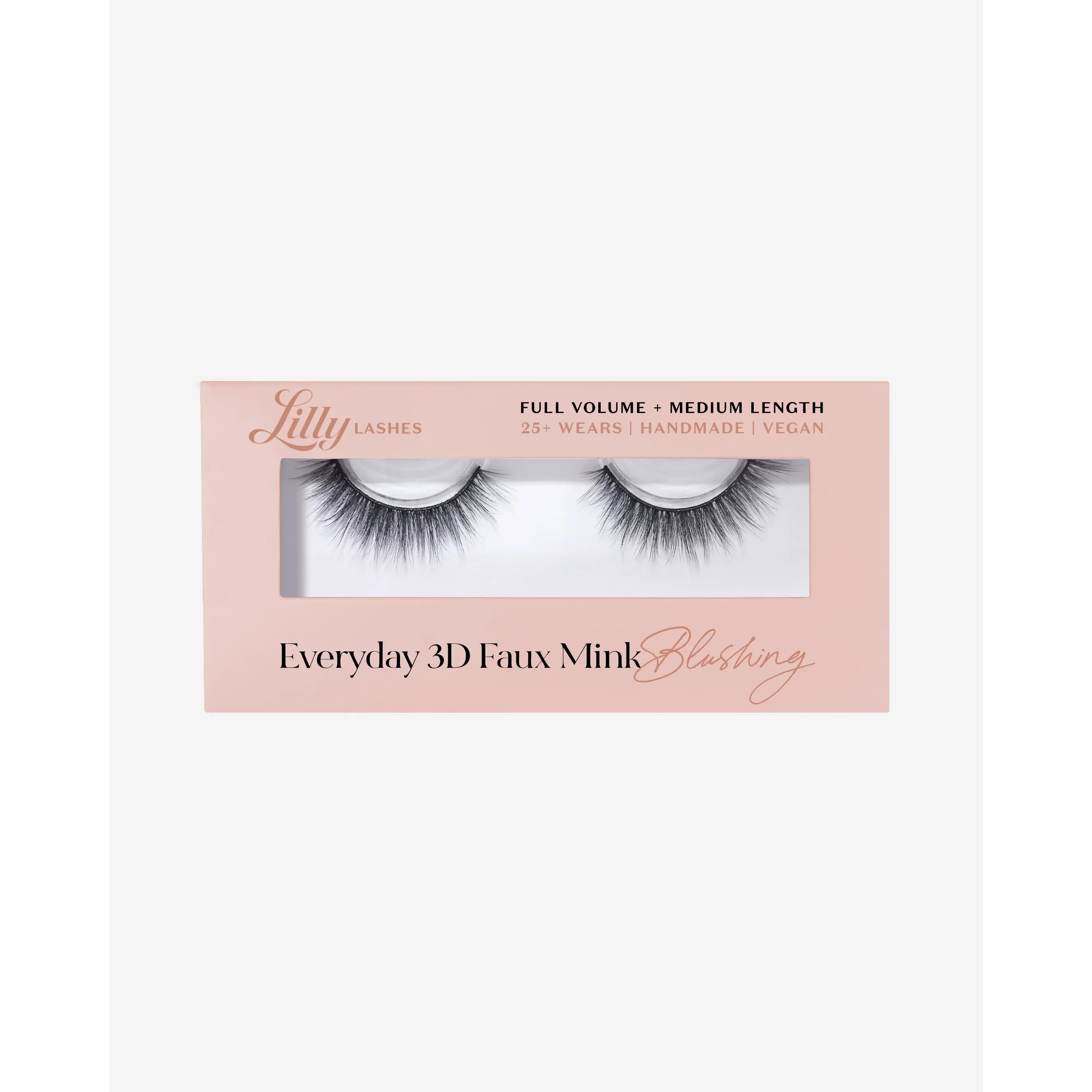 Blushing Faux Mink Everyday Lash Full Volume + Medium Length Eyelashes Makeup, Lash Glue, Single Pair