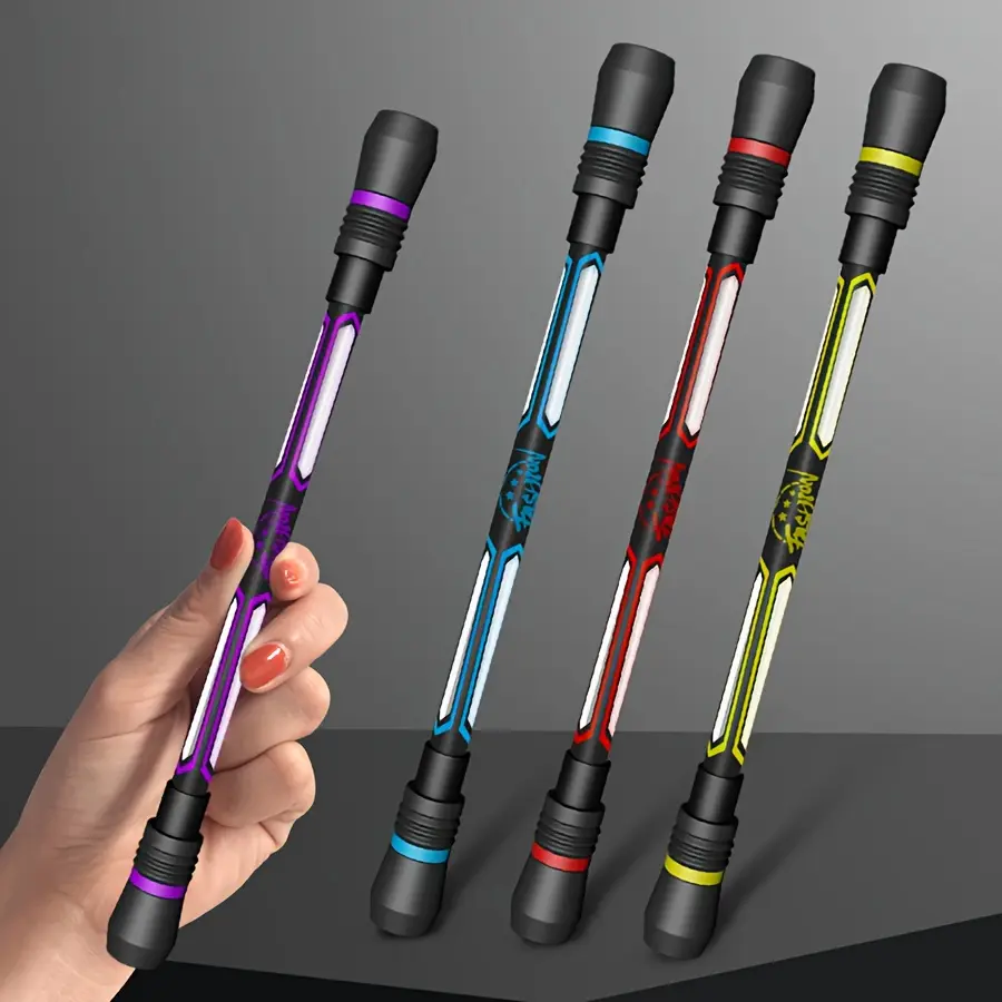 4pc fashion turntable pen creative combination new printed turntable pen student turntable pen fun manual turntable pen
