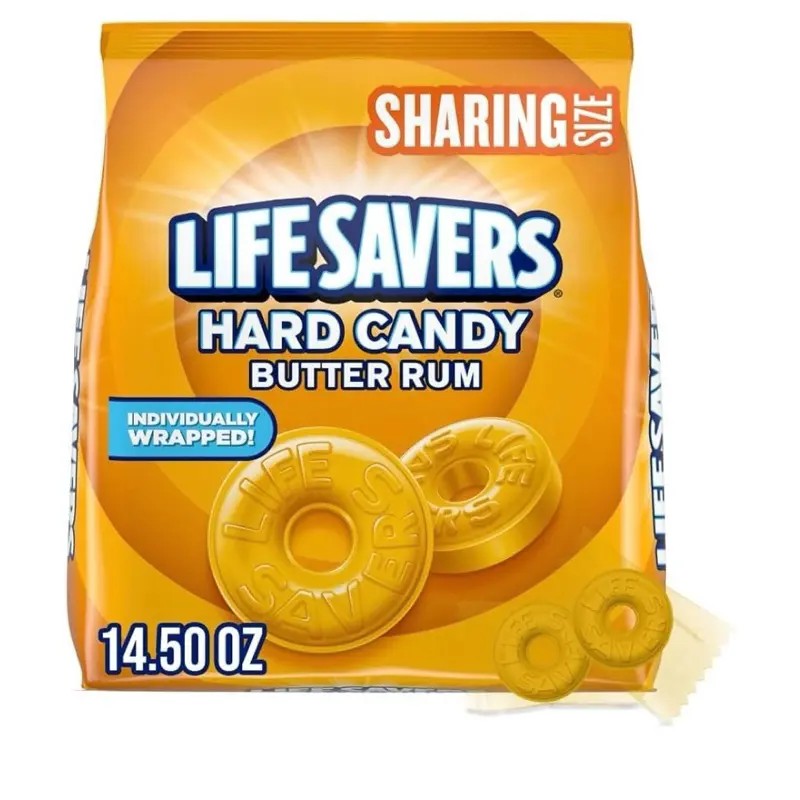 LIFE SAVERS Butter Rum Individually Wrapped Hard Candy, 14.5-Ounce Sharing Size Candy Bag