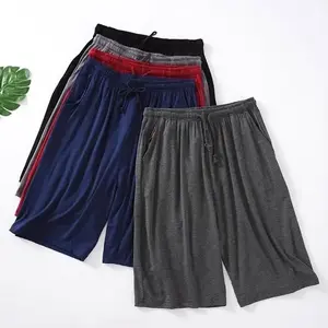 Add casual sleeping shorts, jamas shorts for men Summer soft five-point beach shorts Loose home clothing Cotton Elastic shorts Wearing oversized shorts