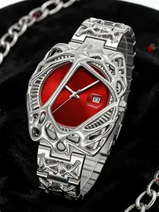 Luxury Men's Vintage Quartz Watch, Alloy Case, Round Dial, Calendar Display, Analog Wristwatch, Stylish Casual Fashion Accessory