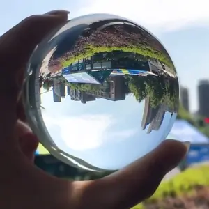 Handmade Pure Glass Crystal Ball, Transparent Photography Prop & Decoration, Home Decor Ornaments, Hand Blown Craftsmanship, Ideal for Home, Party, Wedding, Christmas