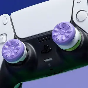 1/2pairs Performance Thumbsticks for PlayStation 4 (PS4) and PlayStation 5 (PS5) Controllers | 1 High-Rise, 1 Mid-Rise Set | Non-Slip FPS Gaming Thumb Grips for Improved Aim, Accuracy & In-Game Control | Console Gaming Accessory