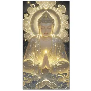 Large size Buddha Diamond Art kits for adults,Religion diamond painting kits,Full Round diamond mosiac kits for adults,Diy handicrafts,Art and Crafts for home decor,16x32 inch