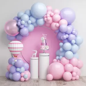 98PCS Pink Blue Balloon Arch Kit with Macaron Purple, Blue & Purple Party Balloons for Birthday, Wedding, Party Decorations