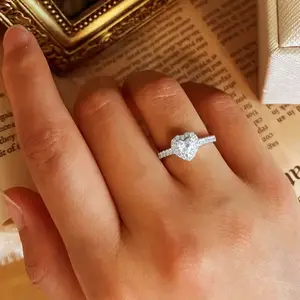 Mini Heart S925 Sterling Silver Ring with CZ Stone - Sweet & Elegant Jewelry for Wedding, Dates, Daily Wear promis 💍 ❤