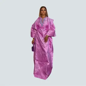 Boubou Dress Luxury African Floral Design for Special Occasions Handmade Casual Bubu with Intricate Hand Embroidery & Beadwork Elegance Party Formal Cotton - Elegant