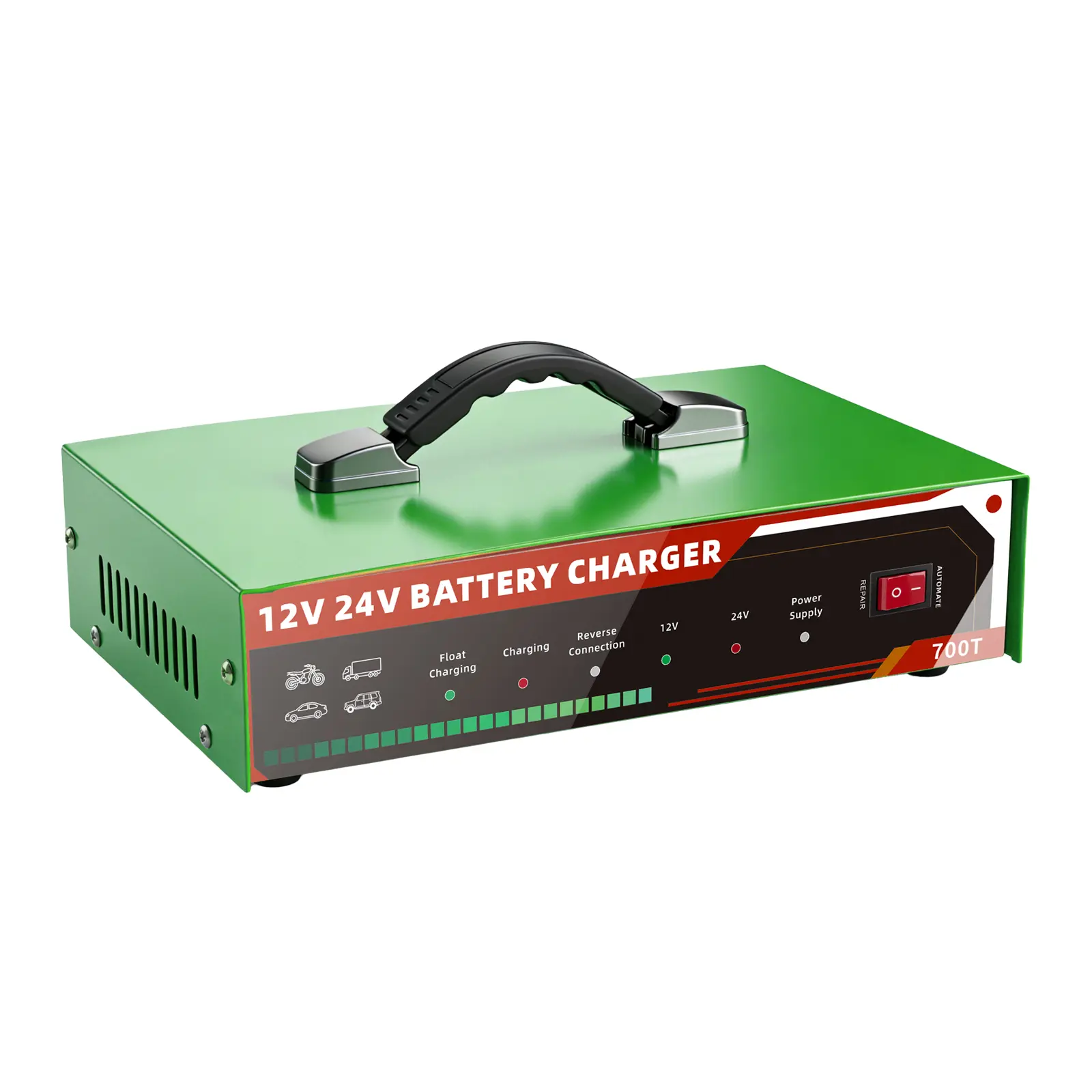 Smart Universal Car Battery Charger, 12V/24V with LCD Screen, Automatic Pulse Repair Fast Charger, Intelligent Battery Maintainer Designed for Smart Trickle Charging Maintenance Of Car, Truck, Marine, Deep Cycle Batterie
