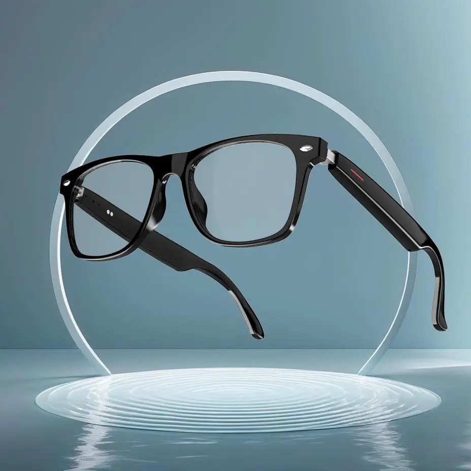Senbono Smart Eye Strain Glasses, Wireless Headphone Transparent Lens Bluetooth-compatible Eyewear Glasses for Listening To Music & Calling, Smart Spo