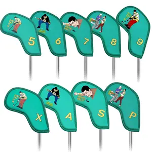 9 pcs Golf Iron Covers withFunny Carton Design Golf Iron Head Cover, Golf Club Head Covers for Iron Fit All Brands Golf Irons Headcovers, Funny Golf Accessories for Men and Women Golf Lovers