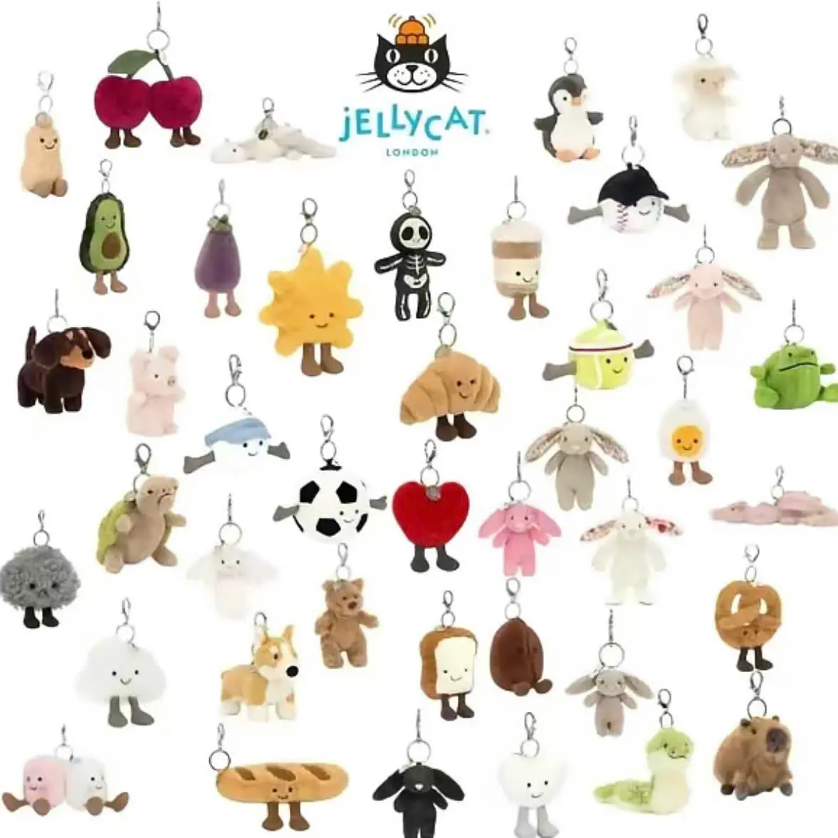 Jellycat Mini Soft Plush Keychain – Kawaii Toy Charm Perfect for Gifts & Accessories