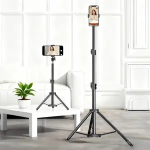 Adjustable Travel Tripod Stand 55-110-160cm Compatible with Projector Monitor Camera Phone Light Selfie Stick Video Recording Photography Live Streaming
