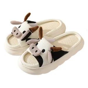 Cow Slippers Cartoon Cow Cotton Slippers Non-Slip Cute Plush Animal Slippers, indoor and outdoor womens shoes Springfresh