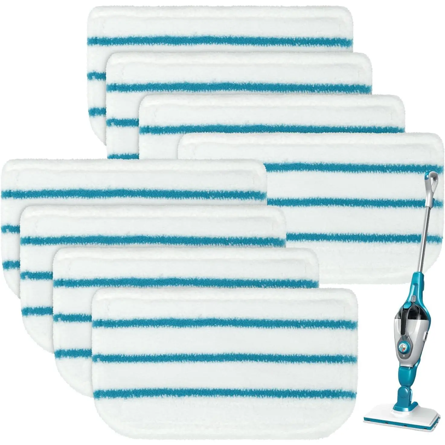 8 Pack Steam Mop Pads Replacement Compatible with Black+Decker Steam Mop SM1600, SM1610, SM1620, HSM13E1, HSMC1300FX, HSMC1321, HSMC1361SG SMP20 Black and Decker Steam Mop Pads for Floor Cleaning