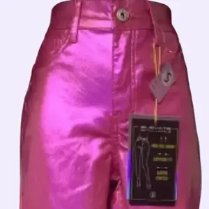 METALLIC HIGH-RISE JEANS