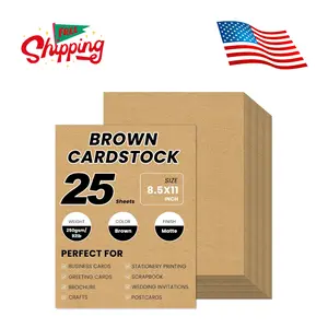 25 Sheets Brown Cardstock 8.5 x 11, 92lb/250gsm Kraft Card Stock Paper