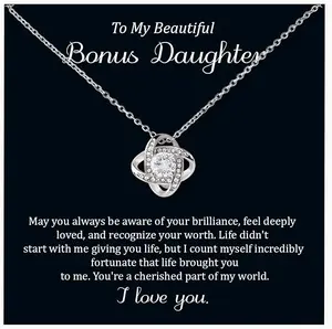 Bonus Daughter Necklace, Stepdad Pendant For Stepdaughter, Birthday Gift For Daughter Adult, Graduation Necklace Gift For Her, Gift for Daughter from Bonus Mom