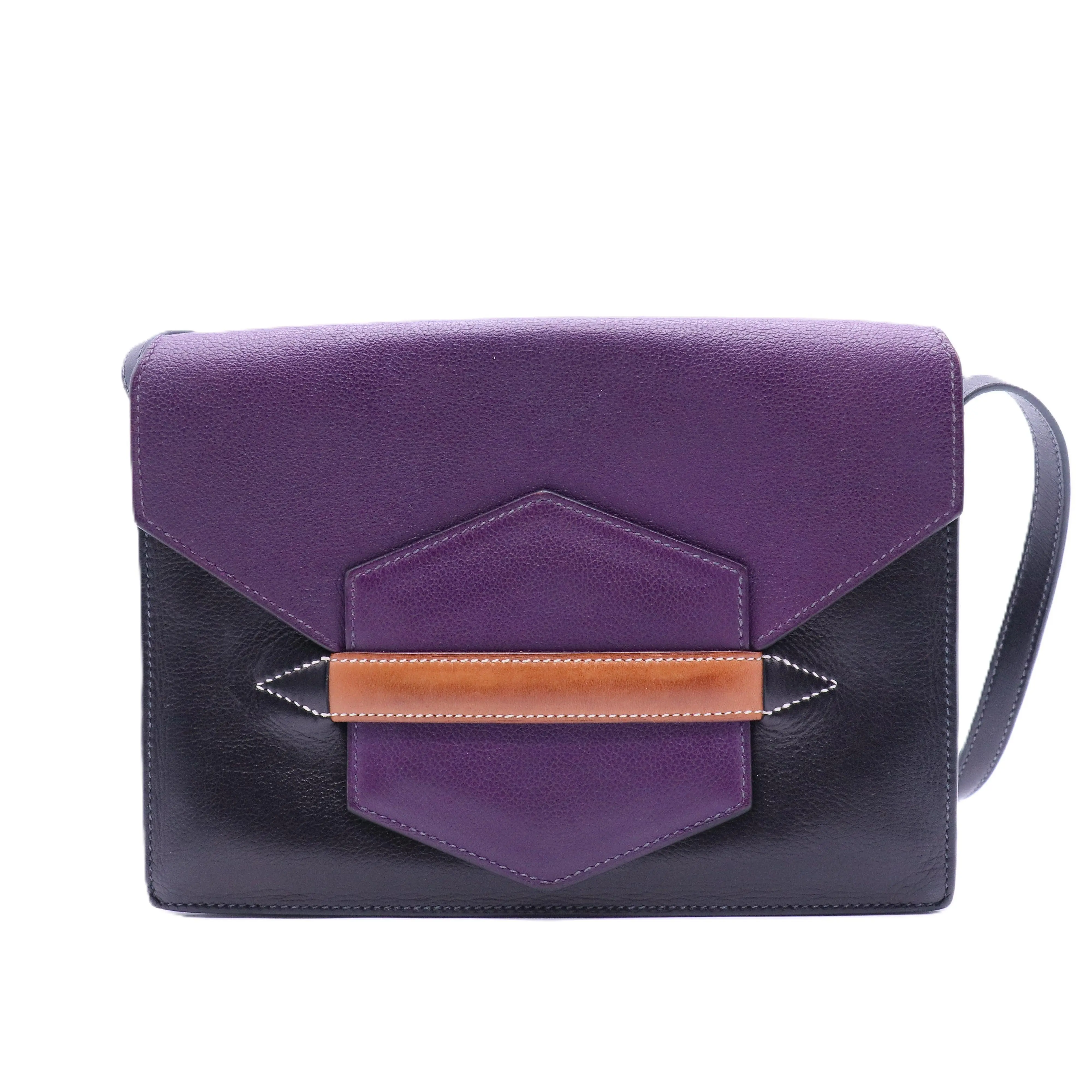 Pre-owned HERMÈS Leather Shoulder Bags Faco Shoulder Bag Chevre Mysore Small