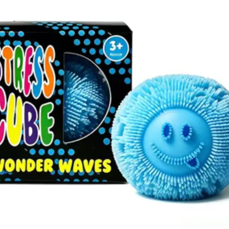 Smiley Face Squishy Stress Ball, Soft Squeeze Toy for Kids and Adults, Sensory Toy for Anxiety, ADHD and Autism Relief, Cube-Shape Stress Reliever
