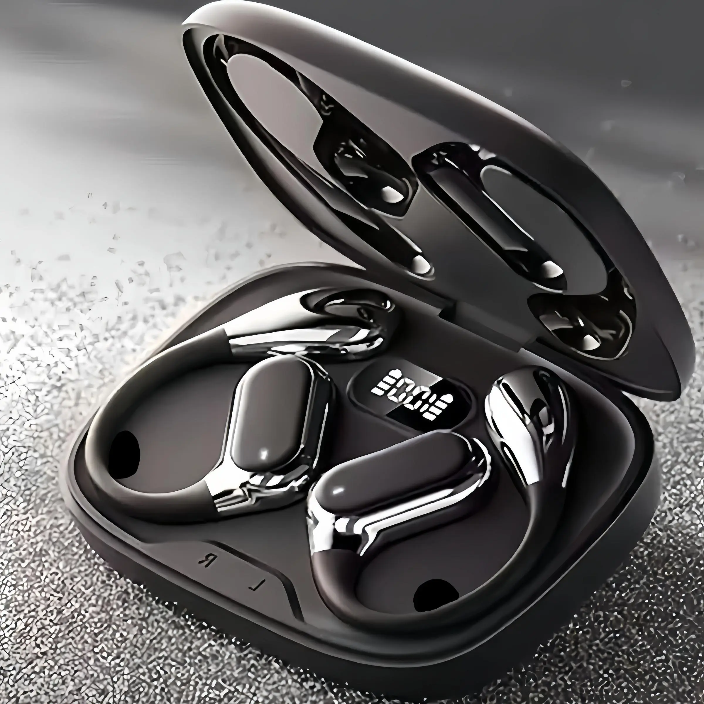 Wireless Earphone, Open-Ear Design Earphone with Charging Case, Noise-Cancelling Headphone with Touch Control for Gaming & Sports, Volume Control Headset, USB Charging Headset, Sport Headphones, Wireless Workout Headphones, Noise Cancellation Headphones