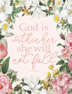 Five Year Christian Planner: God is Within Her She Will Not Fall Psalms 46:5. 60 Months Calendar. Monthly Logbook and Journal. (2021-2025, Size 8.5x11) - Paperback
