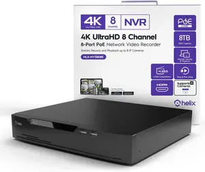 Helix 4K 8CH AI NVR (8-Port PoE), Smart NVR, Human Detection & Vehicle Detection - Supports 8 x 4K IP Cameras, Supports 1 x 8TB HDD (Not Included) HLX-NV3808E