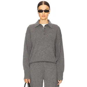 EAVES Hansen Wool Cashmere Sweater in Dark Heather Grey