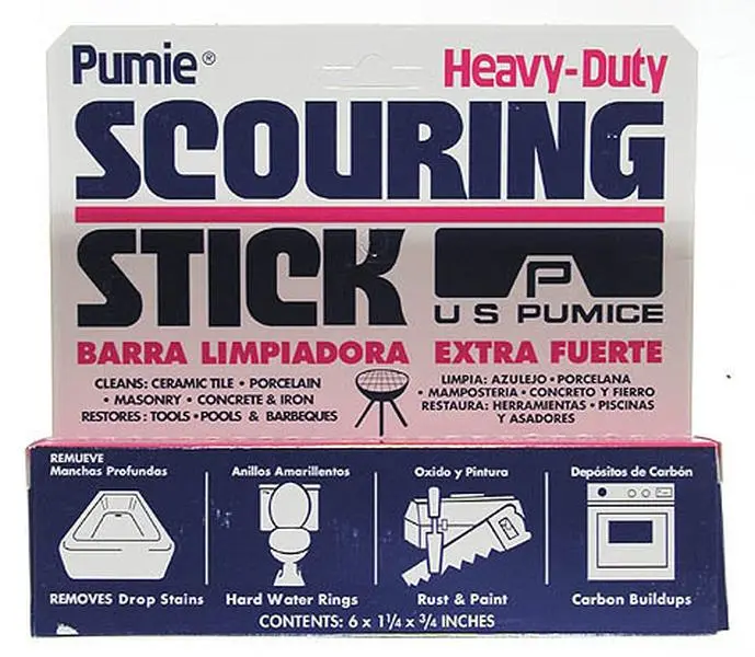 HDW-12T Heavy-Duty Pumice Scouring Stick - Multi-Use Pumice Stone (Length 1.19") for Kitchenware, Outdoor Barbecue Utensils, Hard Water Rings & Outdoor Cleaning Needs