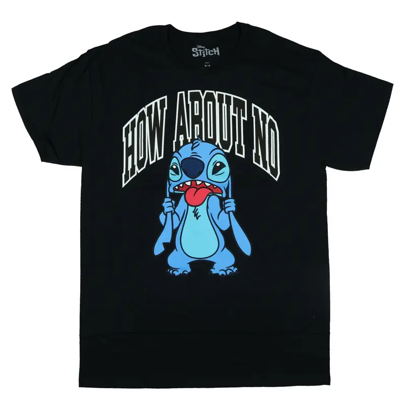 Disney Lilo and Stitch T-Shirt Men's Stitch How About No Adult Short Sleeve Tee