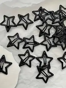 10pcs/set Star-Shaped Hollow-Out Hair Clips, Stylish Hair Side Barrettes for Women, Daily & Special Occasion Hair Accessory Set, Hairpins