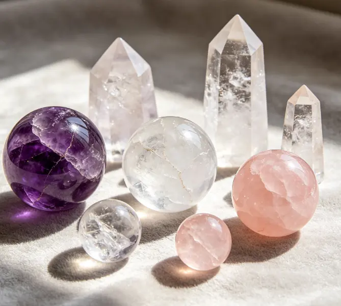 natural crystal tower sphere carving link for live stream