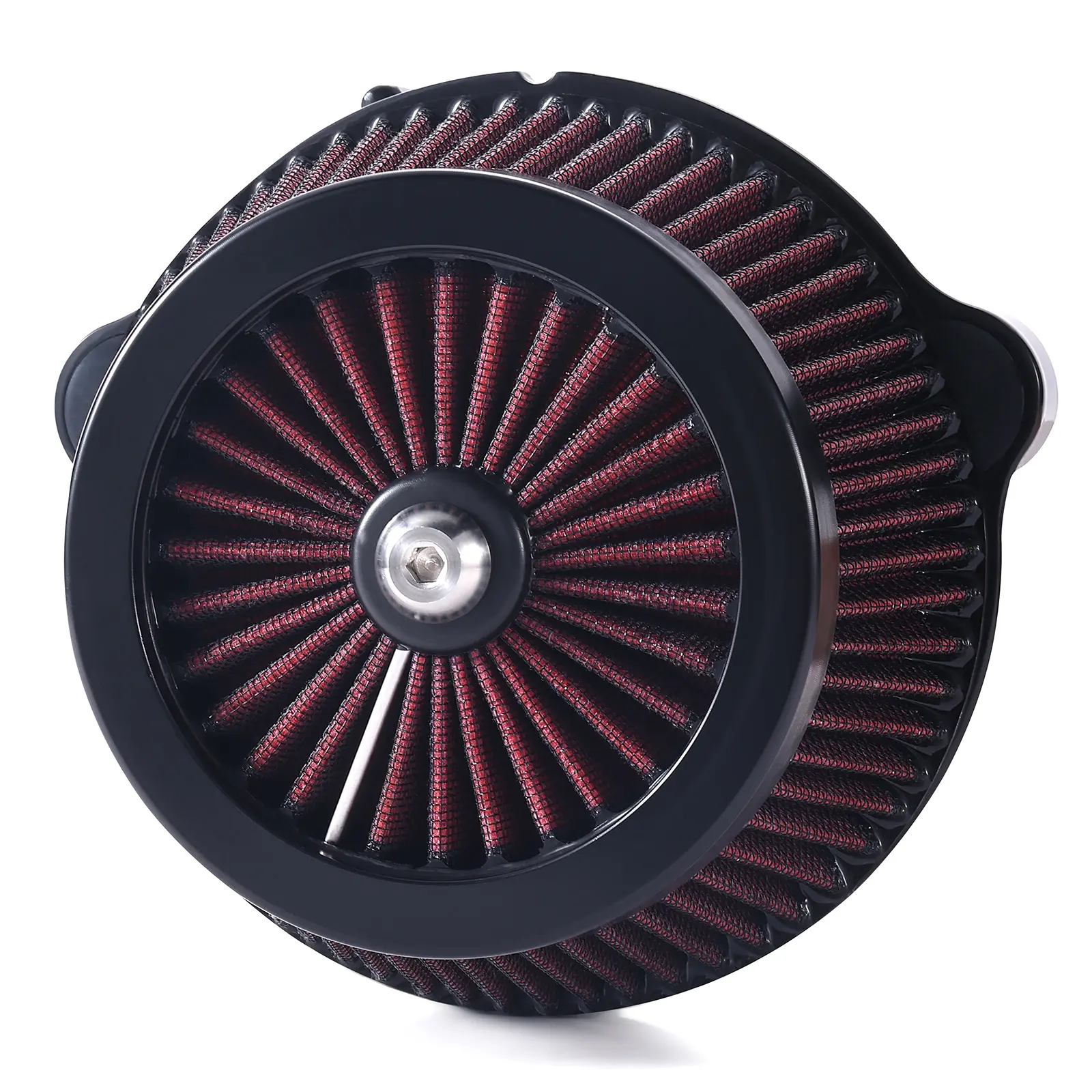 Round Extreme Air Flow Aluminum Air Cleaner with Center Bolt Intakes, Compatible with Harley 2008-Up Touring Models, 2024-Later CVO, Street Road Glide & 2025-Later Softail Models