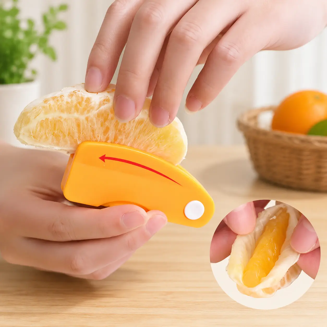 Foldable Citrus Peeler Gadget - Quick Peeling, Effortless Cleaning for Oranges, Lemons - Home Supply, Festive Party Gift
