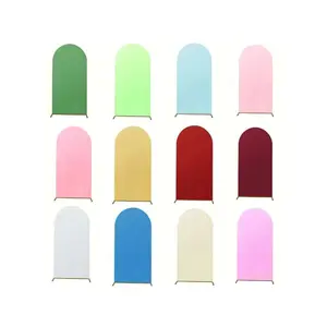Double-Sided Vibrant Spandex Arch Covering, Multi-Size 6ft/6.6ft/7.2ft Fit Fabric for Wedding & Birthday Party Background Arch Brackets, Festive Home Supplies Backdrop Banners Decoration