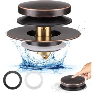 Bathtub Drain Stopper, Universal Tub Stopper for Replacing Tip Toe/Trip Lever/Lift&Turn Tub Drain, Bath Tub Drain Stoppers Desiged for 1.5" to1.72 Drain Hole with 3 O-Rings, Oil Rubbed Bronze