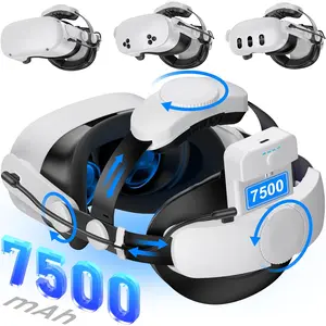 for   3S/3/2  Strap with 7500mAh Hot-Swap Bateries for 3-4H Playtime,Double Knobs Adjustable VR Headset Strap with Large Support Pad  Support&Comfort for -MQ2004