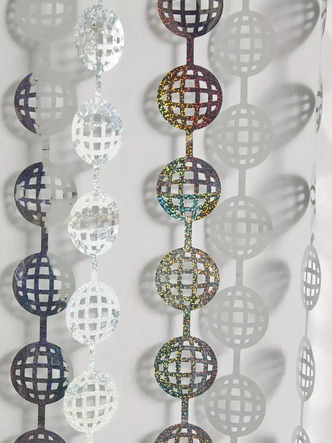 Silver Disco Ball Fringe Curtain Photo Backdrop (2-Pack) for Bachelorette, Birthday & Celebrations Party Decor