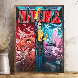 [Sale up to 50%] [Free Ship] Invincible Comic Book Cover Art Print, Superhero Wall Decor, Modern Graphic Poster