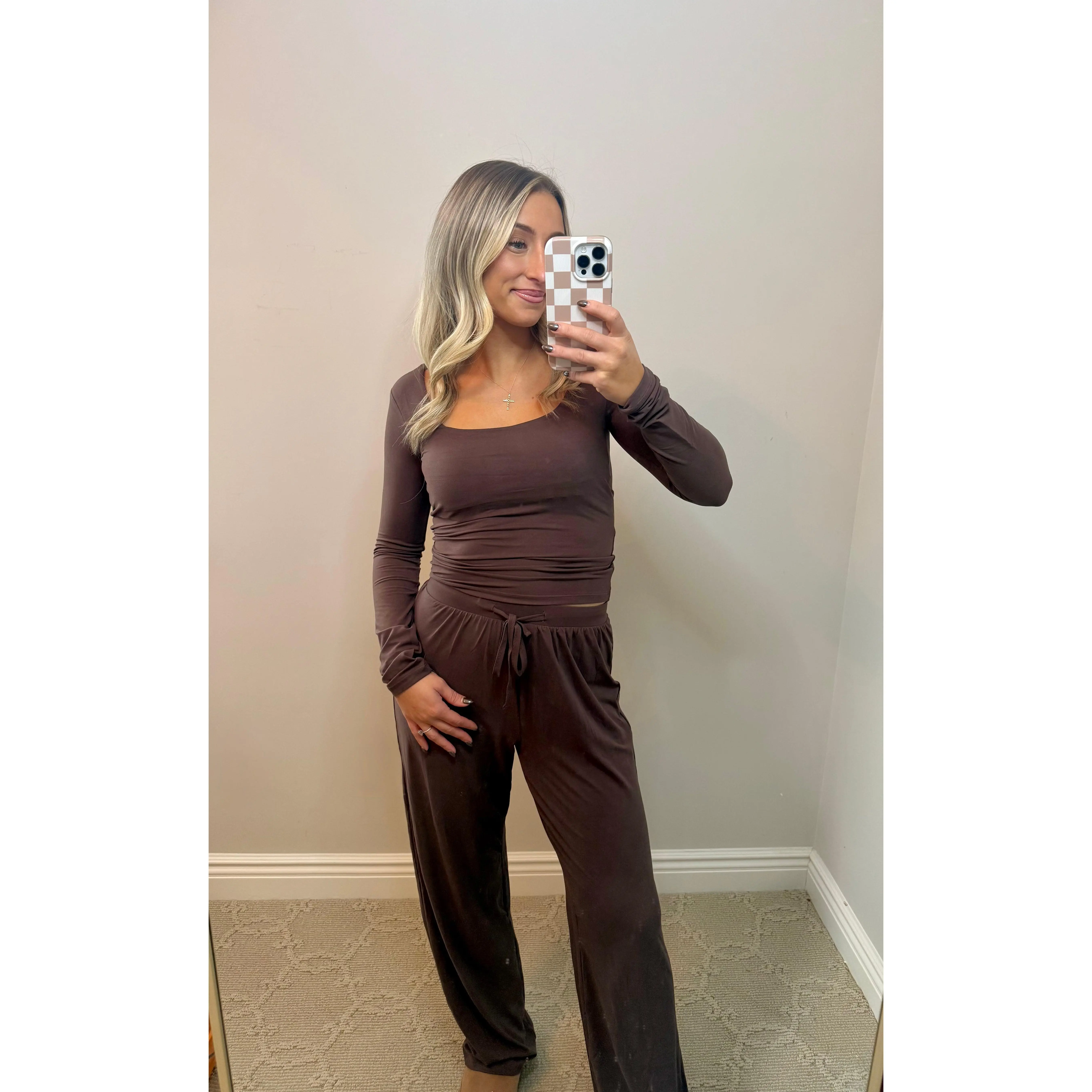 Soft Knit Jersey Set (CHOCOLATE)