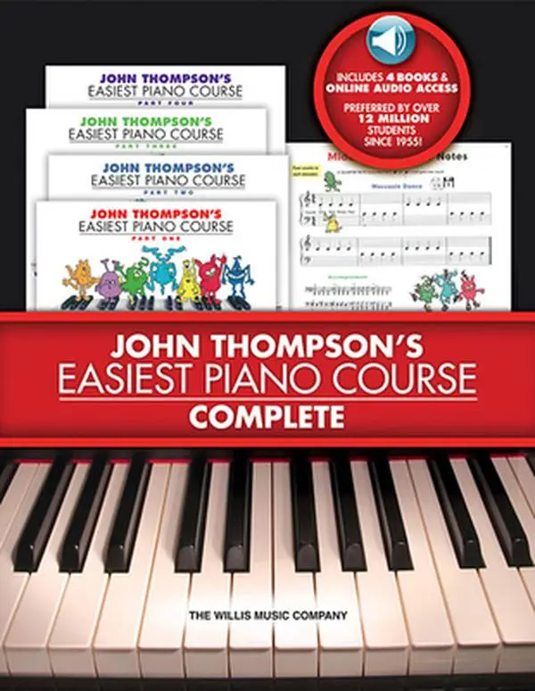 John Thompson's Easiest Piano Course Complete 4-Book Boxed Set with Workbook, Online Audio & Step-by-Step Beginner Piano Lessons - John Thompson, Paperback