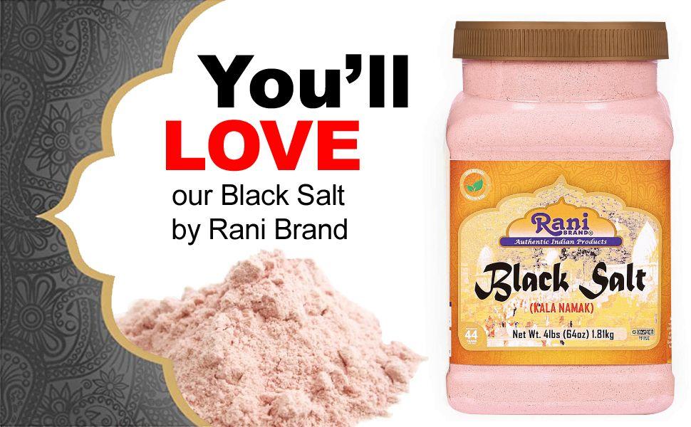 Rani Black Salt Powder (Kala Namak) Mineral 64oz (4lbs) 1.81kg Bulk PET Jar ~ Unrefined, Pure and Natural | Vegan | Gluten Friendly | Kosher | Indian Origin