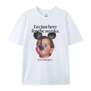 Women's Mickey-Shaped Printed Round Neck Short Sleeve T-Shirt - Medium Size, Casual Summer Wear, Fashionable & Comfortable Streetwear Style