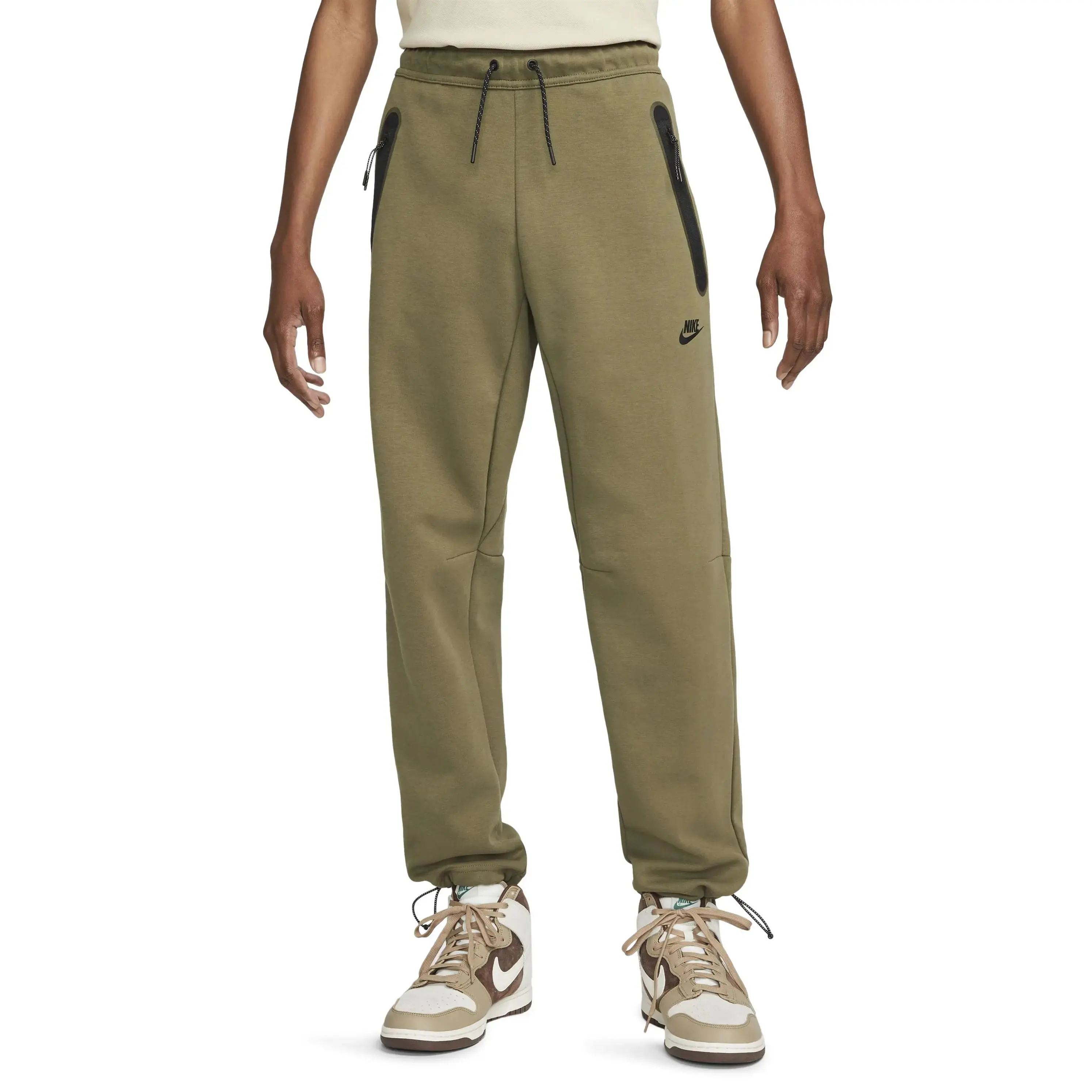 Men's Nike Olive/Black Sportswear Tech Fleece Pant (DQ4312 222)