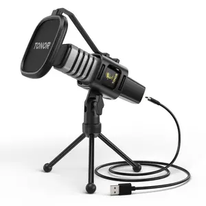 TONOR TC30&TC777 Pro Cardioid Condenser Microphone with Shock Mount, USB Type-C to USB-A Cable, Pop Filter, and Foldable Mic Tripod for PC & Laptop Use